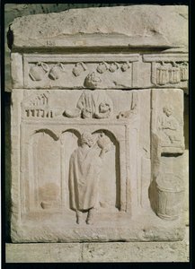 Relieve que representa a un comerciante de vino, siglo II-III de Gallo Roman